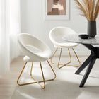 Modway - Nouvelle Performance Velvet Chaise à manger Ensemble de 2 - Or Blanc-Chaises d’accent glam déco
