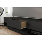 Nexera - Meuble audio-vidéo Stereo, 72 po, 3 tiroirs, Noir-Accommode un écran de téléviseur jusqu'à 80 pouces