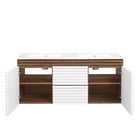 Modway - Render Fixation murale de 48" Vanette de salle de bain - Blanc Noyer Blanc-7