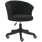 Vinsetto - Chaise de bureau sans accoudoirs en peluche avec hauteur réglable - noir-Dossier incurvé et rembourrage en mousse épaisse pour soutien et confort