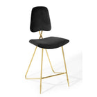 Modway - Ponder Performance Velvet Tabouret de bar - Noir-Rembourrage en velours polyester Performance