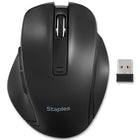 Staples - Souris USB optique incurvée ergonomique sans fil Tech - Noir-Conception ergonomique pour minimiser l’inconfort 