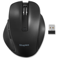 Staples - Souris USB optique incurvée ergonomique sans fil Tech - Noir-Conception ergonomique pour minimiser l’inconfort 