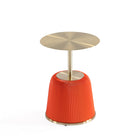 Manhattan Comfort - Lot de 2 tables d’appoint modernes Anderson 40 cm, revêtement similicuir orange-Associez et combinez avec les tables basses Manhattan Comfort