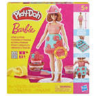 Play-Doh - Poupées Barbie de créateur, Assortis-La feuille préfabriquée contient 2,4 onces de pâte à modeler Play-Doh aplatie qui ressemble à du tissu factice avec des motifs amusants pour créer des vêtements de poupée (contient du blé)
