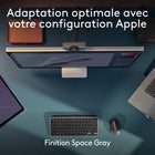 Logitech - MX Keys Mini for Mac: clavier sans fil minimaliste pour MacBook Pro, MacBook Air, iMac, iPad, compact, Bluetooth - Gris-Mini taille, maxi confort: disposition conçue pour une précision sans effort avec un design minimaliste pour un clavier ergonomique portable pouvant vous suivre partout où vous allez
