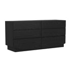 Manhattan Comfort - Ardea 72" Commode contemporaine à 6 tiroirs, double - noir-Assemblage facile avec matériel et instructions inclus