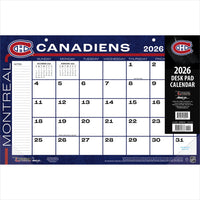 Turner Sports - 2026 Canadiens De Montreal Calendrier de Bureau Bloc-Notes Mensuel - 11 po H x 17 po l - Anglais-Format 12 mois (Janvier - Décembre 2026)