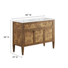 Modway - Elysian 48" Meuble de salle de bain à double lavabo - Brun blanc-Bassin à double évier en céramique