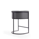 Manhattan Comfort - Cosmopolitan tabouret de comptoir moderne du milieu du siècle de 23,7" en similicuir gris et noir, lot de 3-Hauteur du siège : 25,5 po