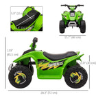 Aosom - VTT à batterie 6 V pour tout-petits - Vert-Quatre roues équilibrées pour une conduite confortable 