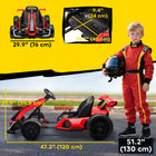 Aosom - Kart électrique 24v pour enfants, kart à dérapage avec siège réglable - rouge-Klaxon réaliste, fonction musicale et indicateur de puissance 