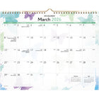 AT-A-GLANCE - Calendrier mural mensuel aquarelle 2026 - 11 7/8 po H x 14 7/8 po l - anglais-Papier ameliore resistant aux bavures
