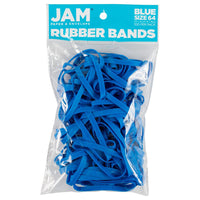 JAM Paper - Élastiques durables - taille 64 - bleus - multi-usages - Paquet de 100-Couleur : Bleu | Élastiques colourés