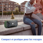 MyBat - Enceinte d'extérieur sans fil, portable, robuste et étanche - Vert armée-Dimensions du haut-parleur : 8,07 po (longueur) x 2,64 po (largeur) x 3,35 po (hauteur)