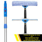 Gritt Commercial - Ensemble professionnel de nettoyage de vitres - Raclette de 14 po - Lave-vitres de 14 po - Perche télescopique de 6 pi - Lot de 3-Les outils se fixent facilement au manche télescopique inclus de 6 pi