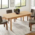 Modway - Alba Extensible Table à manger, Chêne-Motif chevron