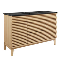 Modway - Render 48" Vanité de salle de bain à un seul lavabo - Noir de chêne-Vanité moderne du milieu du siècle