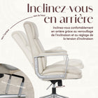 Elle Décor - Fauteuil de bureau Ellegant IVY - 25 1/2 po l x 29 po P x 40 3/4 po à 44 1/2 po H - Ivoire-8