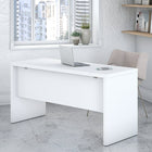 Bush Business Furniture - Bureau crédence 60 po Echo, blanc pur (KI60106-03)-La surface épaisse avec un fini durable en stratifié thermofusionné protège le meuble contre les rayures et les taches