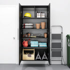 Prepac - Grosse armoire accrochable HangUps de 36 po - noir-3 tablettes ajustables et 1 tablette fixe avec séparateur central tablettes de 0,75 po 1,9 cm d'épaisseur