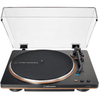 Audio-Technica - Platine vinyle entièrement automatique à entraînement par courroie - Noir et bronze-Platine vinyle entièrement automatique à entraînement par courroie avec deux vitesses : 33-1/3 et 45 tr/min. La cellule phono à corps fixe AT-VM95C à double aimant mobile intégré est compatible avec tous les diamants de remplacement de la série VM95, offrant ainsi un large choix d'options pour tous les budgets et toutes les applications