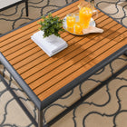 Modway - Stance Terrasse extérieure Aluminium Table basse - Grey Natural-Plateau de table en bois synthétique à lattes
