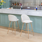 Homy Casa - Tabourets de Bar 26'' avec Siège Tissu Beige - Paquet de 2-Tissu Durable : Tissu de haute qualité, doux au toucher et résistant à l'usure quotidienne.