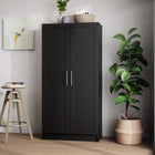 Prepac - Cabinet Accent Elite 32 po avec portes à panneaux, cabinet de rangement avec 3 étagères ajustables - Noir-Dimensions intérieures : 30,75 po L x 59,5 po H x 15,75 po P