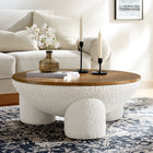 Modway - Tridome Manche Boucle Tapis Table basse de rangement - Ivoire naturel-Rembourrage en mousse