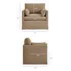 Modway - Wellfleet Slipcover Mélange de lin Fauteuil - Amande-Tissu en mélange de lin