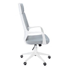 Monarch Specialties - 7270 Chaise De Bureau Dossier Haute Exec - Blanc/Tissu Gris-Conforme aux normes BIFMA pour le mobilier de bureau