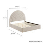 Modway - Solana Arqué Performance Velvet Lit de plateforme complet, Amande-8