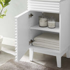 Modway - Render 18" Armoire à coiffeuse de salle de bain - Blanc blanc-Trous centraux de 8"