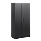 Prepac - Cabinet Accent Elite 32 po avec portes à panneaux, cabinet de rangement avec 3 étagères ajustables - Noir-Fabriqué en Amérique du Nord et répond à toutes les normes de sécurité