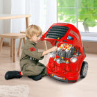 Qaba - Jouet de jeu pour enfants : moteur de camion mécanique - Rouge-Équipé une boîte-cadeau, cet ensemble est parfait pour un cadeau d'anniversaire et de fête 