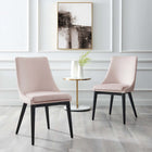 Modway - Viscount Performance Velvet Chaise à manger - Rose-Pattes en caoutchouc noir