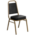 Flash Furniture – Chaise banquet empilable HERCULES à dossier trapèze, siège 2,5 po, doré, vinyle noir (FDBHF1AGBK)-Capacité de poids de 500 lb