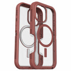 OtterBox - Coque Defender XT transparente pour iPhone 16 - Rouge brique transparent-Conception à double couche protectrice qui maintient le téléphone en place avec un cadre ajusté