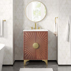Modway - Daylight 24" Vanette de salle de bain - Noyer blanc-Bassin d’évier en céramique