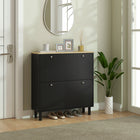 HOMCOM - Armoire à chaussures étroite avec étagères réglables - noir-Les étagères réglables s'adaptent à des chaussures de différentes tailles 