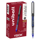 uni-ball – Stylos à bille roulante Vision – 0,5 mm – bleu – paquet de 12-Le système uni–Flow exclusif permet de tracer des lignes fluides et régulières