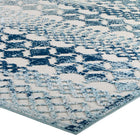 Modway - Reflect Giada Abstract Diamant Marocain Treillis Tapis intérieur/extérieur 5 pi l x 8 pi L - Ivoire et bleu-8