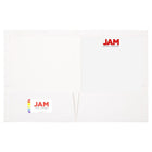 JAM Paper - Chemise de présentation brillante à 2 pochettes - blanc - Paquet de 6-Taille : 9,5 x 11,5 pouces, 6 par paquet