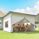 Outsunny - Tente auvent pliante 12 pi l x 12 pi L - Abri instantané 420D UPF50+ - Argent-Conception pop-up pour une installation sans outils en seulement 30 minutes