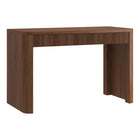 Hudson&Canal - Bureau rectangulaire cannelé Palmera - 47,5 po l - Noyer satiné-Deux tiroirs s'ouvrant séparément, avec des poignées sur le dessus pour faciliter l'utilisation