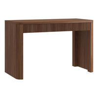 Hudson&Canal - Bureau rectangulaire cannelé Palmera - 47,5 po l - Noyer satiné-Deux tiroirs s'ouvrant séparément, avec des poignées sur le dessus pour faciliter l'utilisation