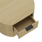 Manhattan Comfort - Table de nuit moderne Olivia 67 cm, chêne naturel et noir-Conçu avec du bois massif lisse, des coins arrondis et une silhouette minimaliste pour une allure à la fois moderne et classique