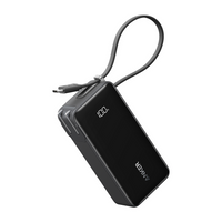 Anker - Batterie Externe Fusion 10000 mAh avec Câble USB-C Intégré - Noir-Charge rapide bidirectionnelle de 30 W : profitez d’une puissance de sortie de 30 W, que la batterie soit branchée ou utilisée comme batterie portable. Rechargez un iPhone 15 Pro jusqu’à 50 % en seulement 25 minutes.