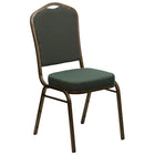 Flash Furniture – Chaise banquet empilable à haut dossier, siège en tissu vert 2,5 po, armature dorée (FDC01GV0640)-Capacité de poids de 500 lb